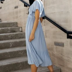 IN LOOM Sasha Midi Dress In Light Blue Dresses