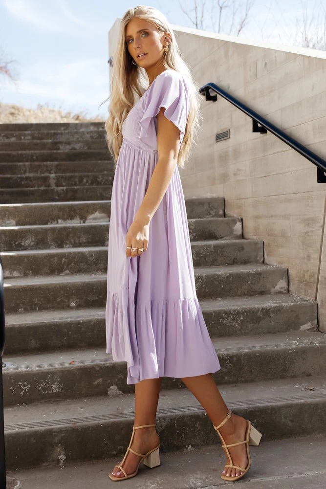 IN LOOM Sasha Midi Dress In Lavender Dresses 3 IN LOOM Sasha Midi Dress In Lavender Dresses