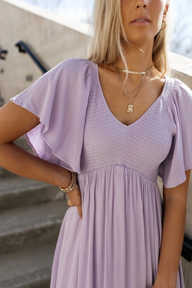 IN LOOM Sasha Midi Dress In Lavender Dresses 4 IN LOOM Sasha Midi Dress In Lavender Dresses