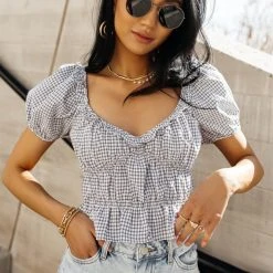 AARON & AMBER New Arrivals Brigitte Cropped Top In Black