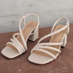 FREE SOUL/MIRACLE MILE Ashley Block Heels In Beige Shoes