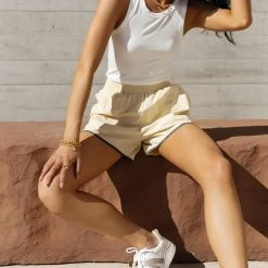 CRESCENT Carlen Running Shorts In Yellow - FINAL SALE