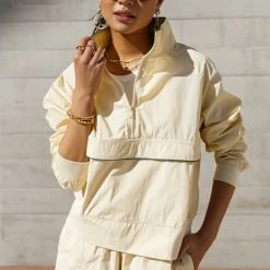 CRESCENT Carlen Half Zip In Yellow Outerwear