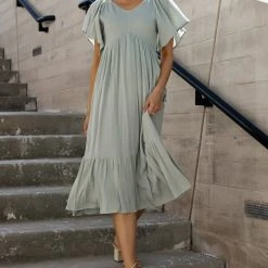 IN LOOM Sasha Midi Dress In Sage Dresses 14 IN LOOM Sasha Midi Dress In Sage Dresses