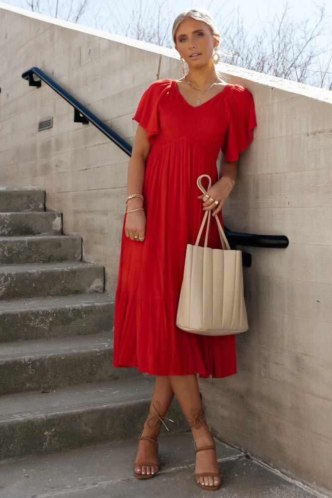 IN LOOM Sasha Midi Dress In Red 5 IN LOOM Sasha Midi Dress In Red