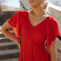 IN LOOM Sasha Midi Dress In Red