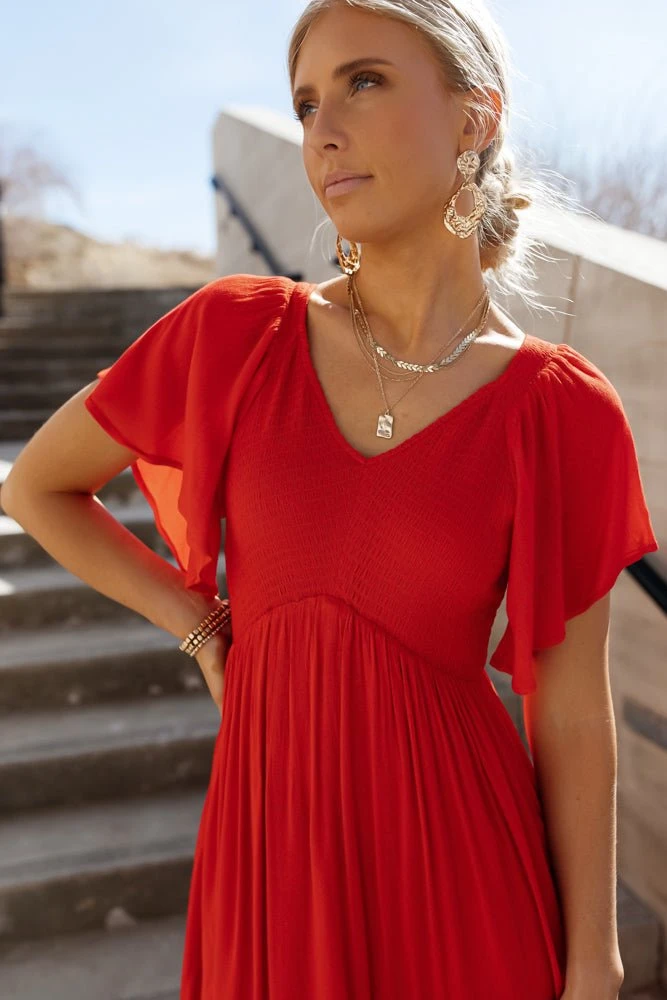 IN LOOM Sasha Midi Dress In Red 4 IN LOOM Sasha Midi Dress In Red