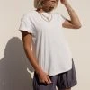 WELLMADE INC Selena Rolled Sleeve Tee In White 2 WELLMADE INC Selena Rolled Sleeve Tee In White