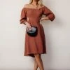 LE LIS Laurene Midi Dress In Brown - FINAL SALE 2 LE LIS Laurene Midi Dress In Brown - FINAL SALE