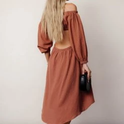LE LIS Laurene Midi Dress In Brown - FINAL SALE