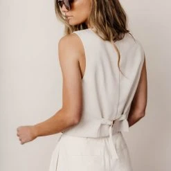 AARON & AMBER Joan Vest In Cream Work Edit