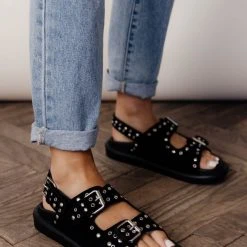 BEAST FASHION Top Sellers Zaya Buckle Sandals In Black