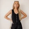 AARON & AMBER Tops Joan Vest In Black