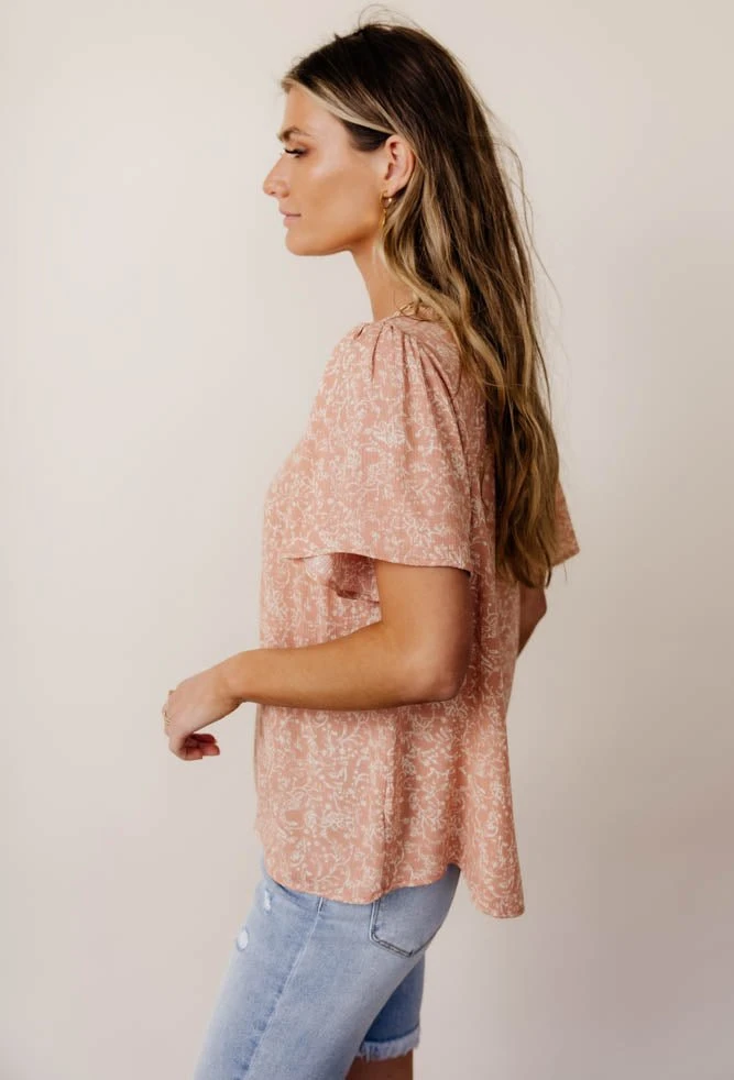 LAKE FLOWER FASHION Thalia Blouse In Salmon 6 LAKE FLOWER FASHION Thalia Blouse In Salmon