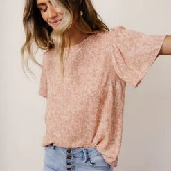 LAKE FLOWER FASHION Thalia Blouse In Salmon