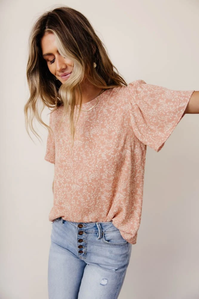 LAKE FLOWER FASHION Thalia Blouse In Salmon 3 LAKE FLOWER FASHION Thalia Blouse In Salmon
