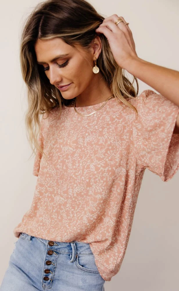LAKE FLOWER FASHION Thalia Blouse In Salmon 4 LAKE FLOWER FASHION Thalia Blouse In Salmon