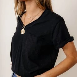 SINA Ayla Tee In Black Bohme Essentials