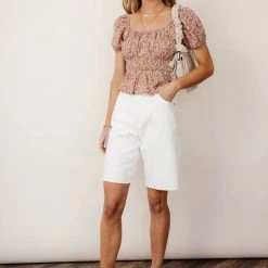 KANCAN New Arrivals Bohme Blaire Bermuda Shorts In White