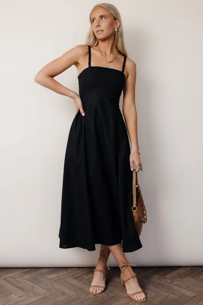 CRESCENT Dresses Margot Midi Dress In Black 6 CRESCENT Dresses Margot Midi Dress In Black