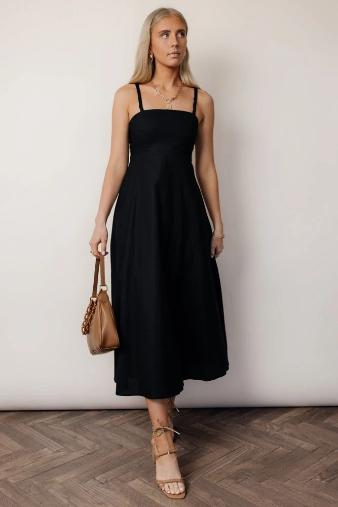 CRESCENT Dresses Margot Midi Dress In Black 3 CRESCENT Dresses Margot Midi Dress In Black