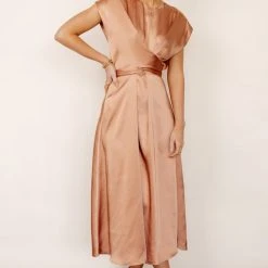 WORUI New Arrivals Rosalind Midi Dress In Copper