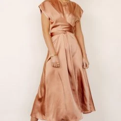 WORUI New Arrivals Rosalind Midi Dress In Copper