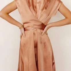 WORUI New Arrivals Rosalind Midi Dress In Copper