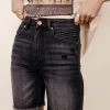KANCAN Top Sellers Cori Mid-Thigh Denim Shorts In Black