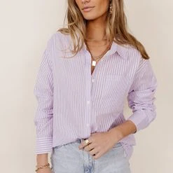 VERY J Claudette Striped Top Tops