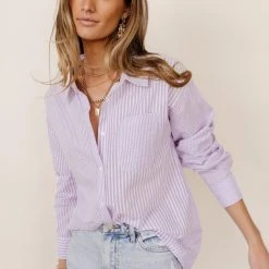VERY J Claudette Striped Top Tops