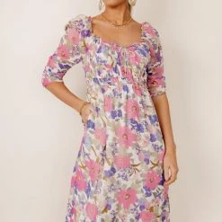 LUSH CLOTHING Rosa Floral Midi Dress Bohme In Bloom