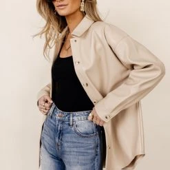CALISTA Florence Shirt Jacket In Tan