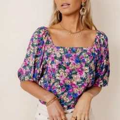 FUN 2 FUN Meredith Floral Blouse - FINAL SALE Bohme In Bloom