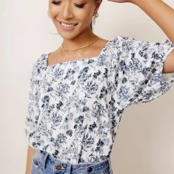 FUN 2 FUN Alden Floral Blouse Tops