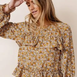 PROMESA Aren Floral Blouse In Yellow Back In Stock