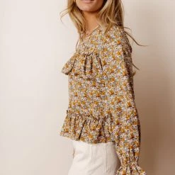 PROMESA Aren Floral Blouse In Yellow Back In Stock