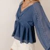 MAIZE Tops Yvette Peplum Blouse In Blue