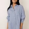 FUN 2 FUN Maude Button Down Blouse In Blue Top Sellers