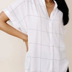 FUN 2 FUN Rhea Plaid Blouse Tops