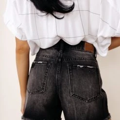 KANCAN New Arrivals Raelynn Denim Shorts In Black