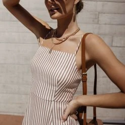 ROKOKO Laura Striped Midi Dress Dresses