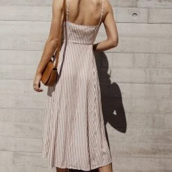 ROKOKO Laura Striped Midi Dress Dresses