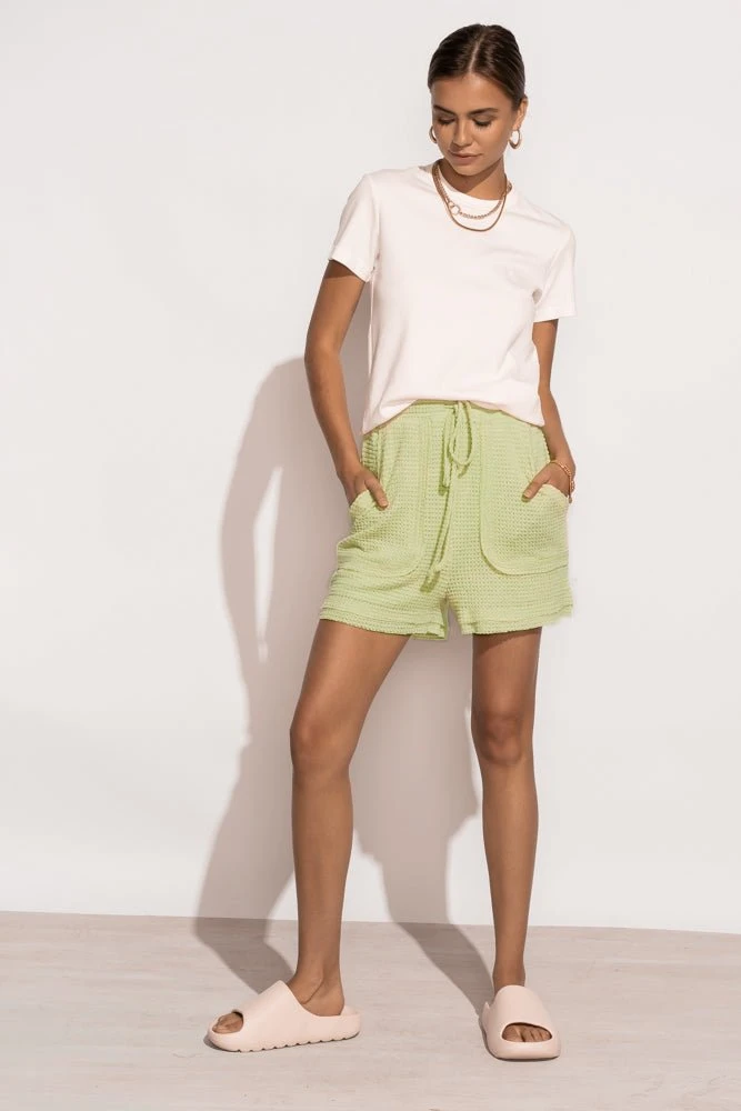 LISTICLE Elisa Crochet Shorts In Green New Arrivals 6 LISTICLE Elisa Crochet Shorts In Green New Arrivals