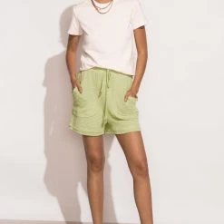 LISTICLE Elisa Crochet Shorts In Green New Arrivals