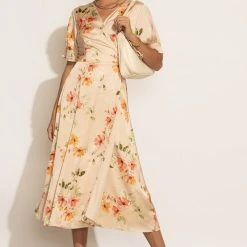 ROKOKO Bump Friendly Sophia Floral Dress In Nude 11 ROKOKO Bump Friendly Sophia Floral Dress In Nude