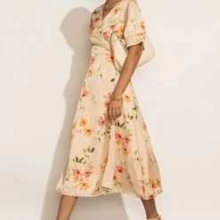 ROKOKO Sophia Floral Dress In Sage - FINAL SALE Bohme In Bloom