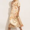 ROKOKO Bump Friendly Sophia Floral Dress In Nude