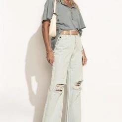 LA MIEL Harlow Top In Blue Tops