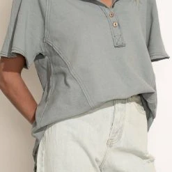 LA MIEL Harlow Top In Blue Tops